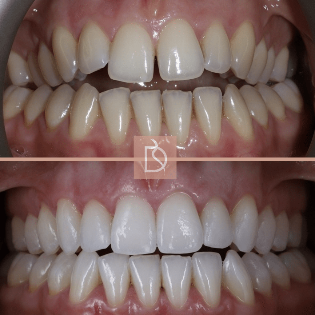 invisalign in poole before and after showing teeth after braces and teeth whitening